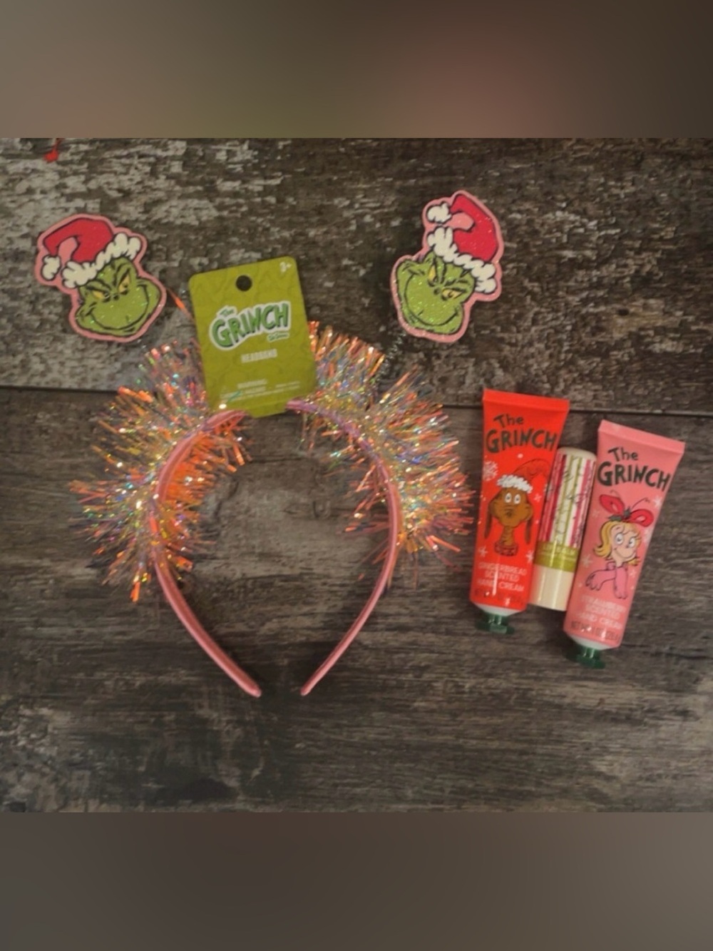 The Grinch Headband, Lotion, and Lip Balm Set